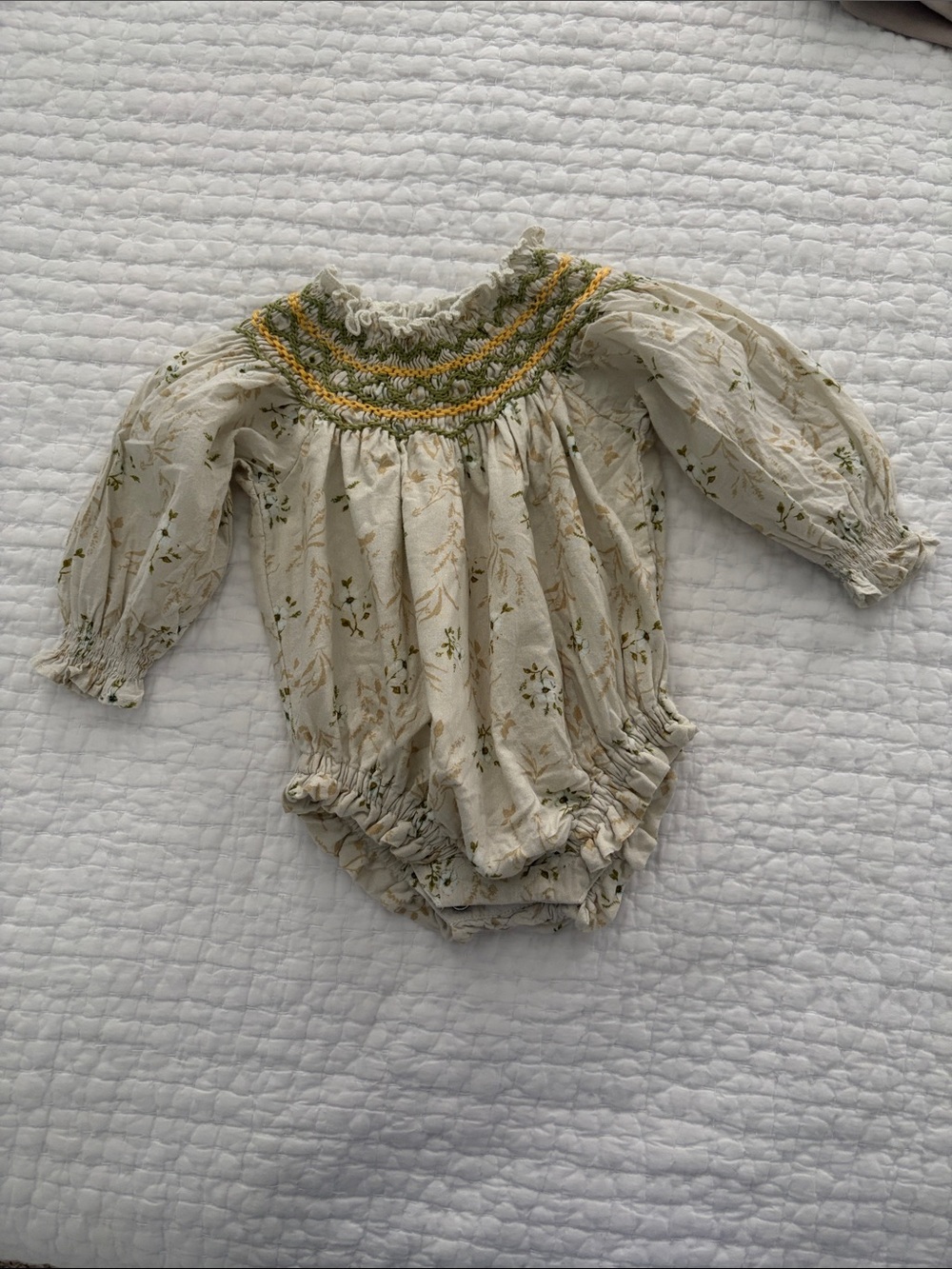 Smocked Floral Baby Romper by Baybala